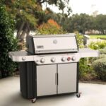 Weber Genesis S-435 Propane Gas Grill w/ Sear Burner & Side Burner - Stainless Steel