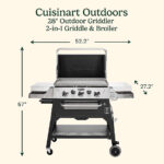 Cuisinart ® 28" Outdoor Griddler 2-in-1 Griddle & Broiler